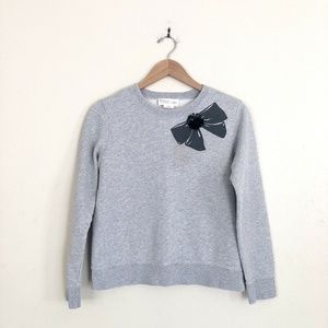 KATE SPADE Broome Street Rosette Embellished Bow Crewneck Sweatshirt